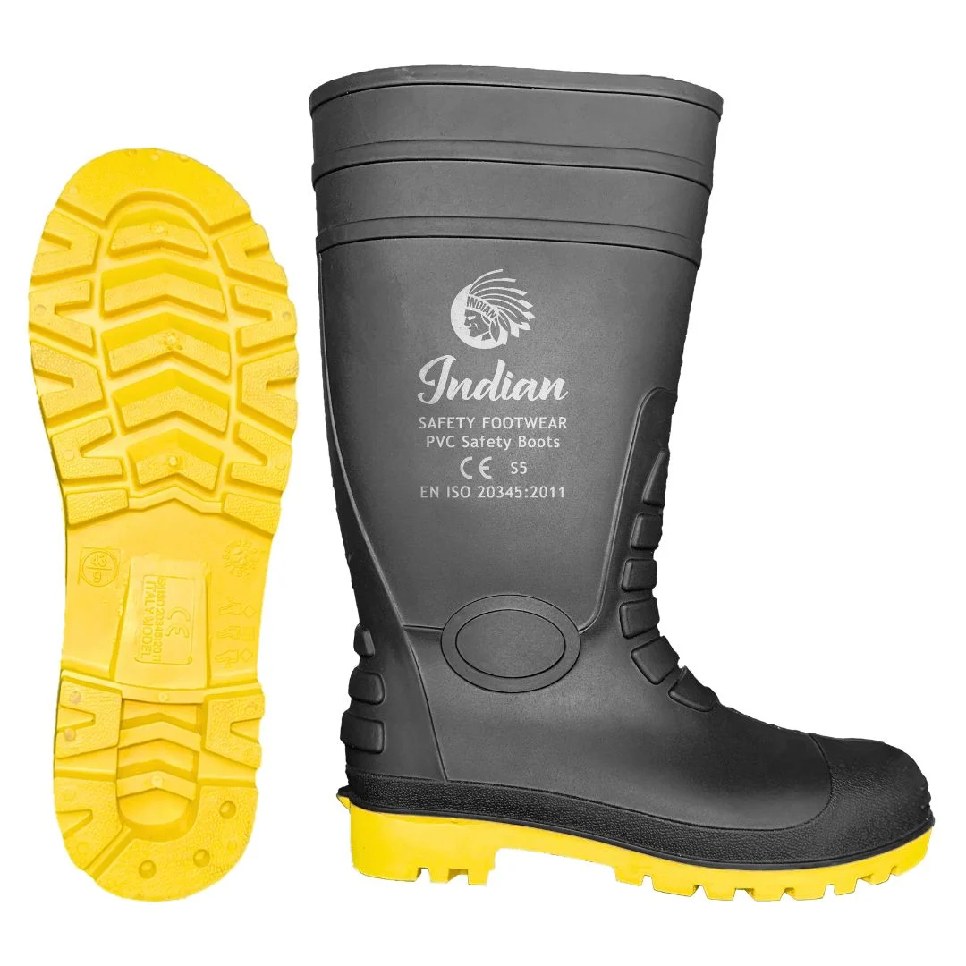 Bota de PVC Caña Alta Negra Indian Safety