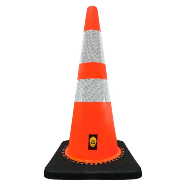 Cono de Tráfico PVC Naranja 28" y Base Negra de 14 x 14"