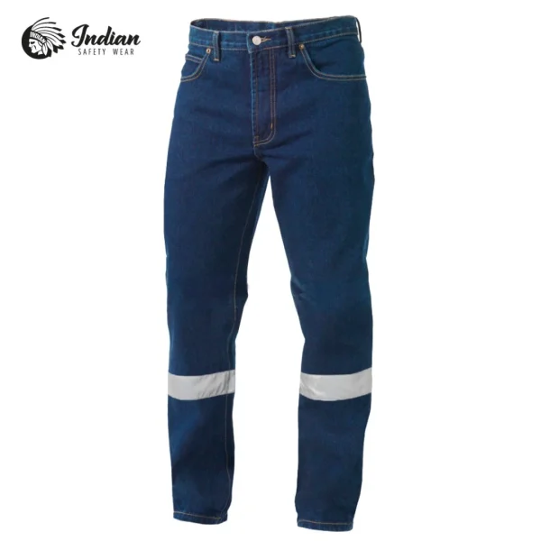 Jean Azul de Trabajo con Cinta Reflectiva Indian Safety Wear