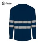 T-Shirt Dry Fit Navy Manga Larga con Reflectivos Indian Safety Wear - Imagen 2